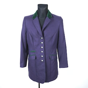 Vintage Steampunk Purple Herringbone Tweed Gothic Wool Coat Medium
