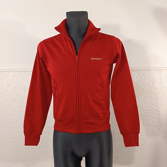 Sweat-shirt rouge Carhartt, veste Carhartt, veste de piste vintage