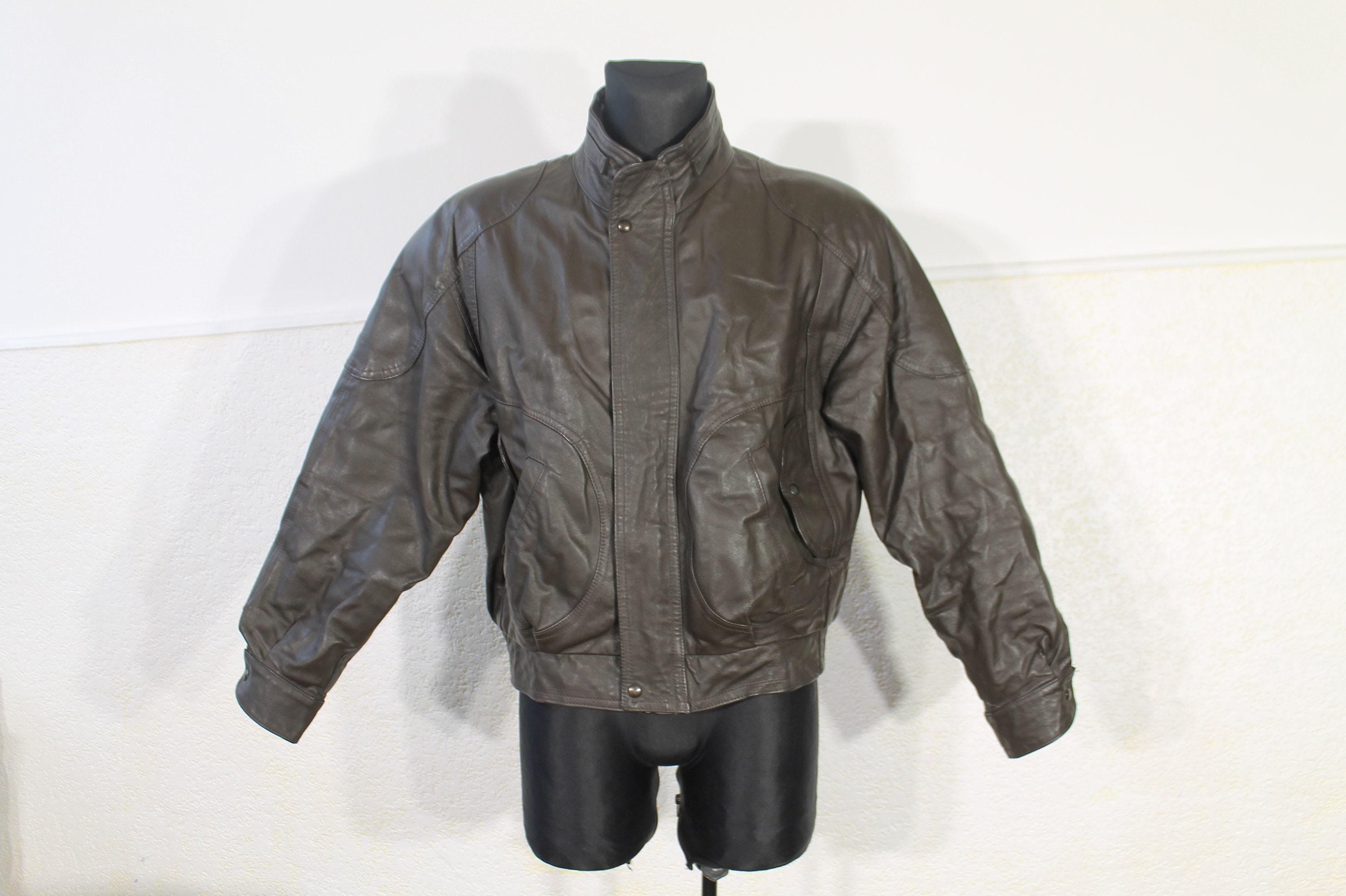 Flight Bomber Jacket Brown A2: Genuine Leather Aviator Deadstock 