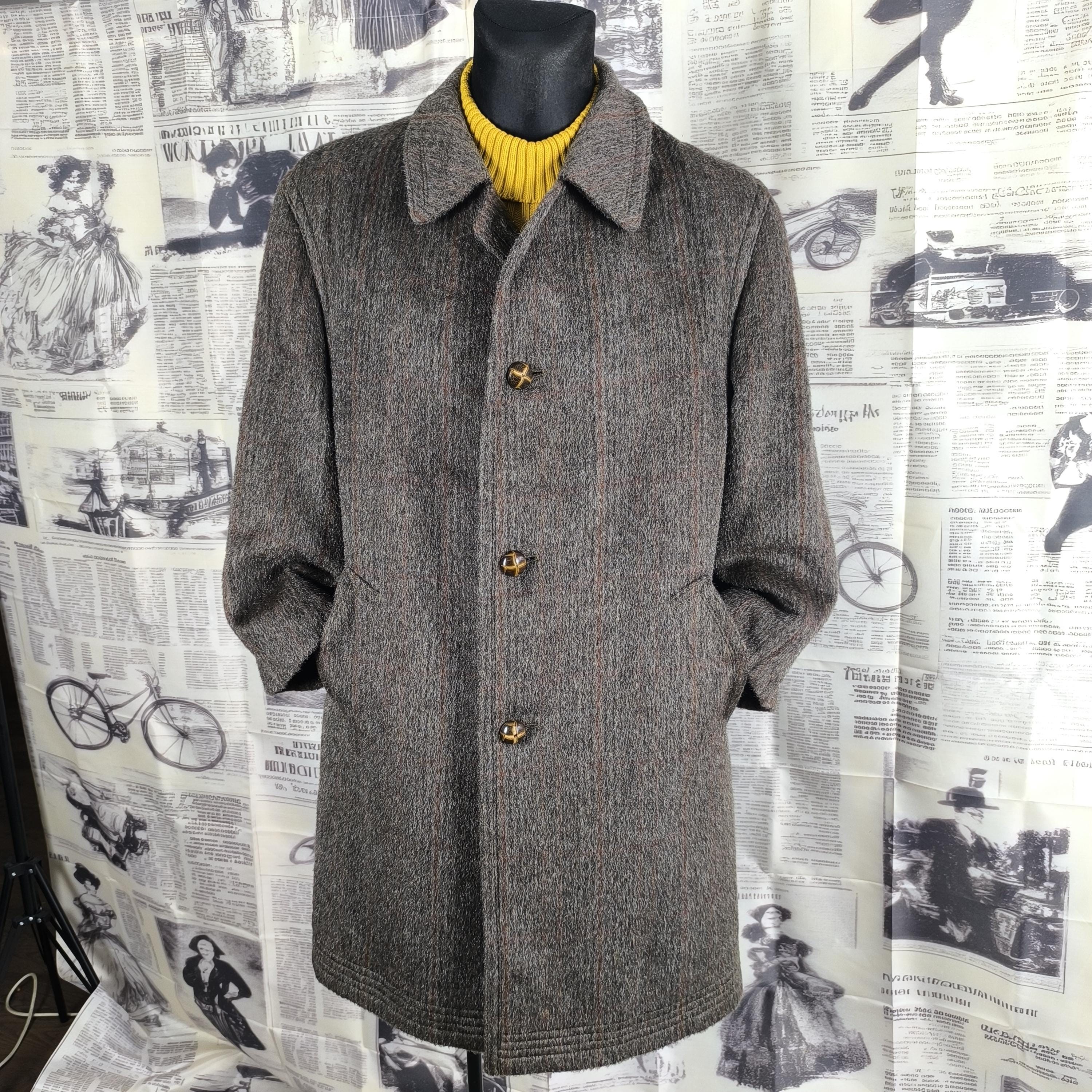 Vintage Wool Mohair Coat Brown Red Fleck Small 1960s Overcoat - Etsy