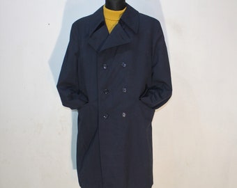 Vintage Navy Blue Trench Coat Men, Schneiders Trench coat, Navy Duster coat, Raincoat Oversized Trench coat, Minimalist coat Size 54 Large