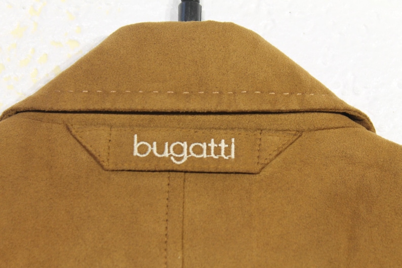 Vintage Bugatti Safari Jacket for Men - Tan Brown Minimalist Trench Coat, Casual Outerwear, Medium Size