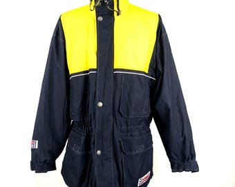 Hummel Rain Jacket Blue Yellow: Waterproof Sports Outerwear Parka