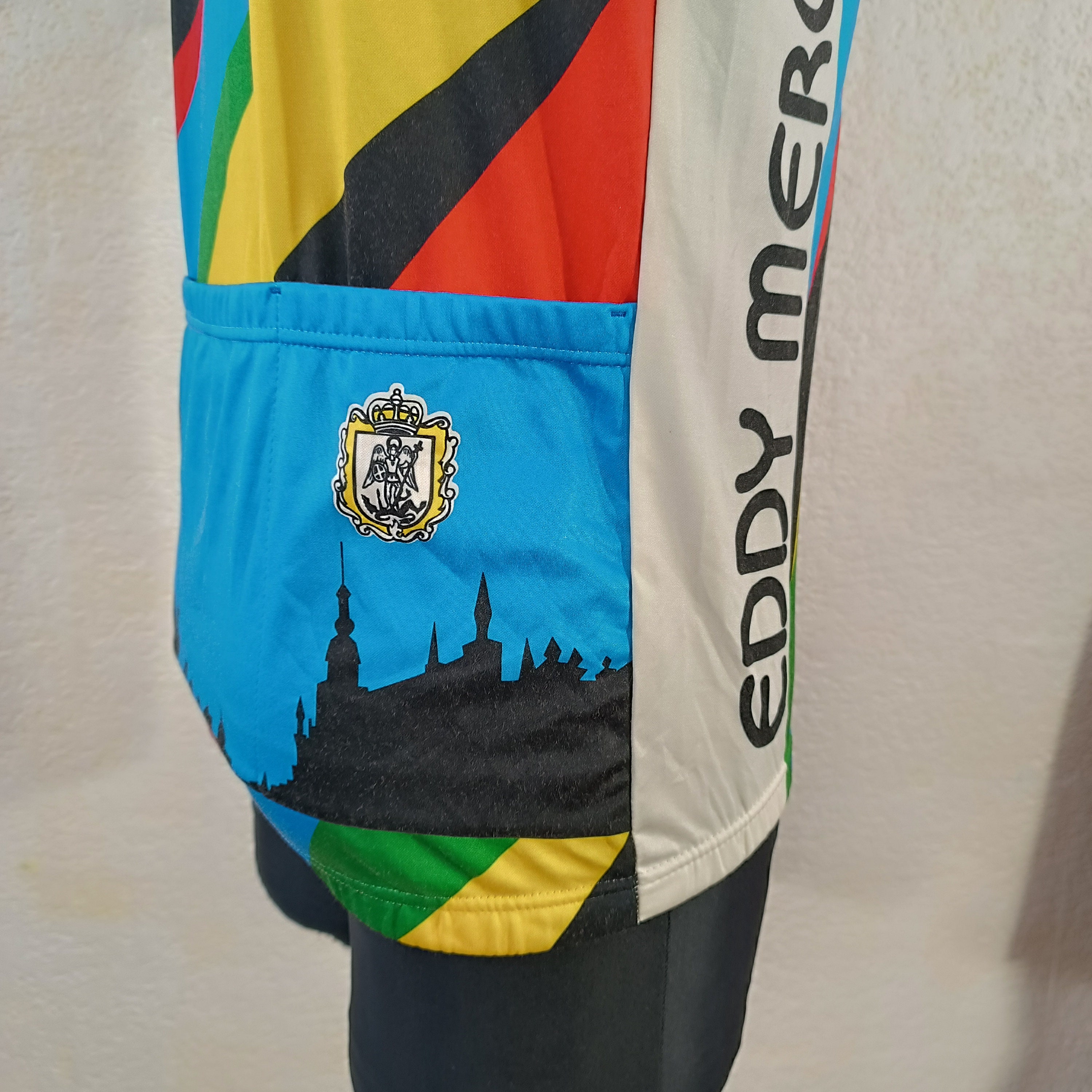 Maillot Cycliste Vintage Eddy Merckx Jaune - Taille 6 - Fabriqué En Italie - Hitachi