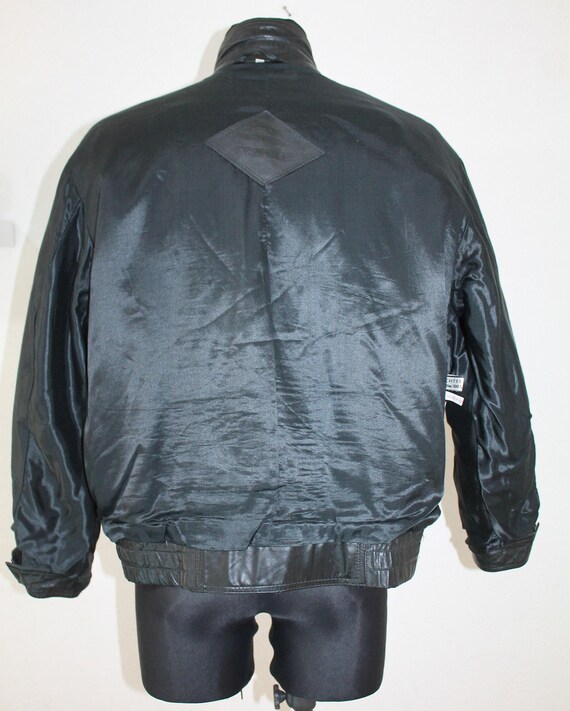 Leather Bomber Jacket Vintage: 70s Brown Medium Aviator Motorcycle
