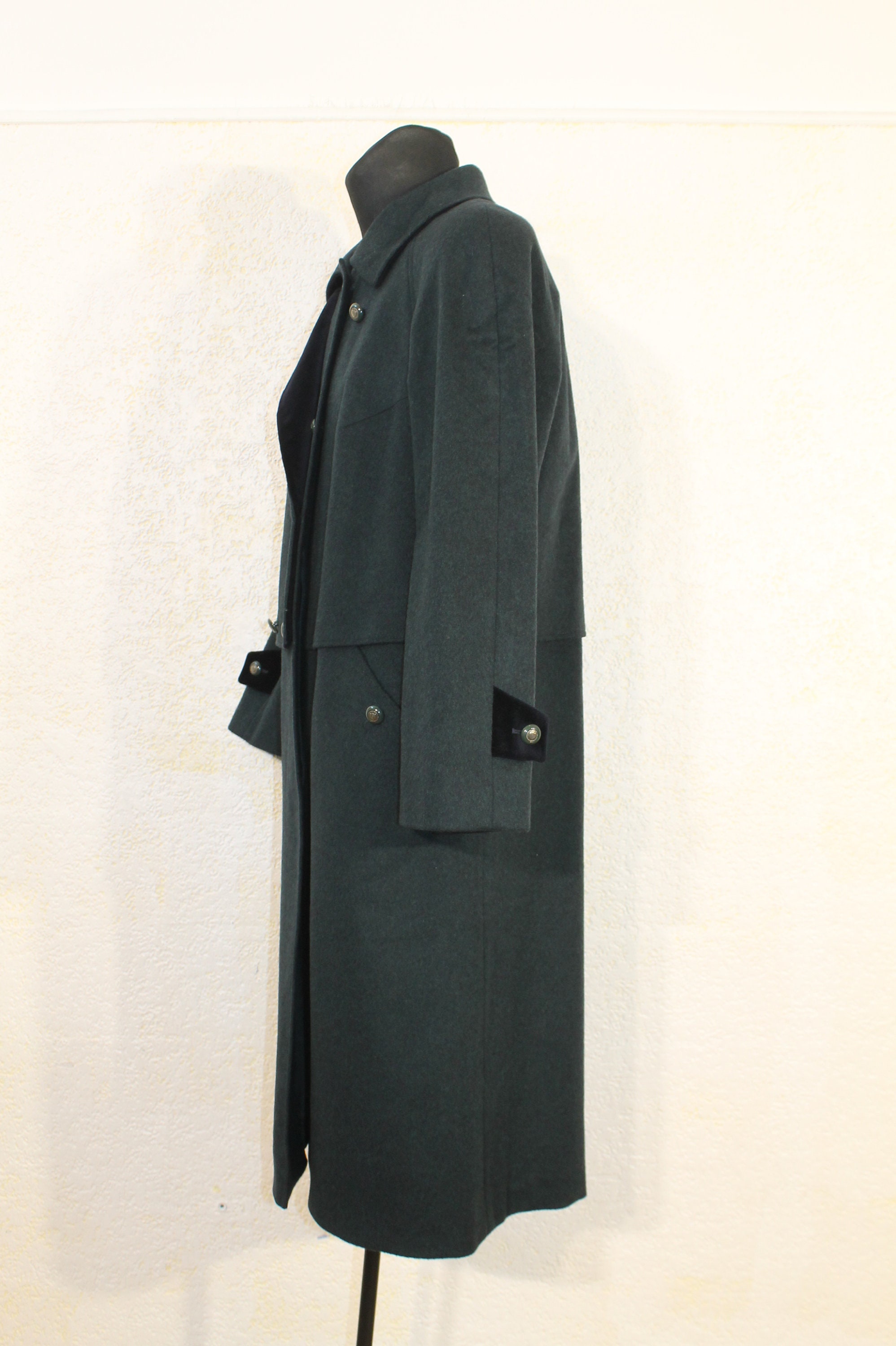 Alperen Shawl Asymmetric Cotton Coat In Green