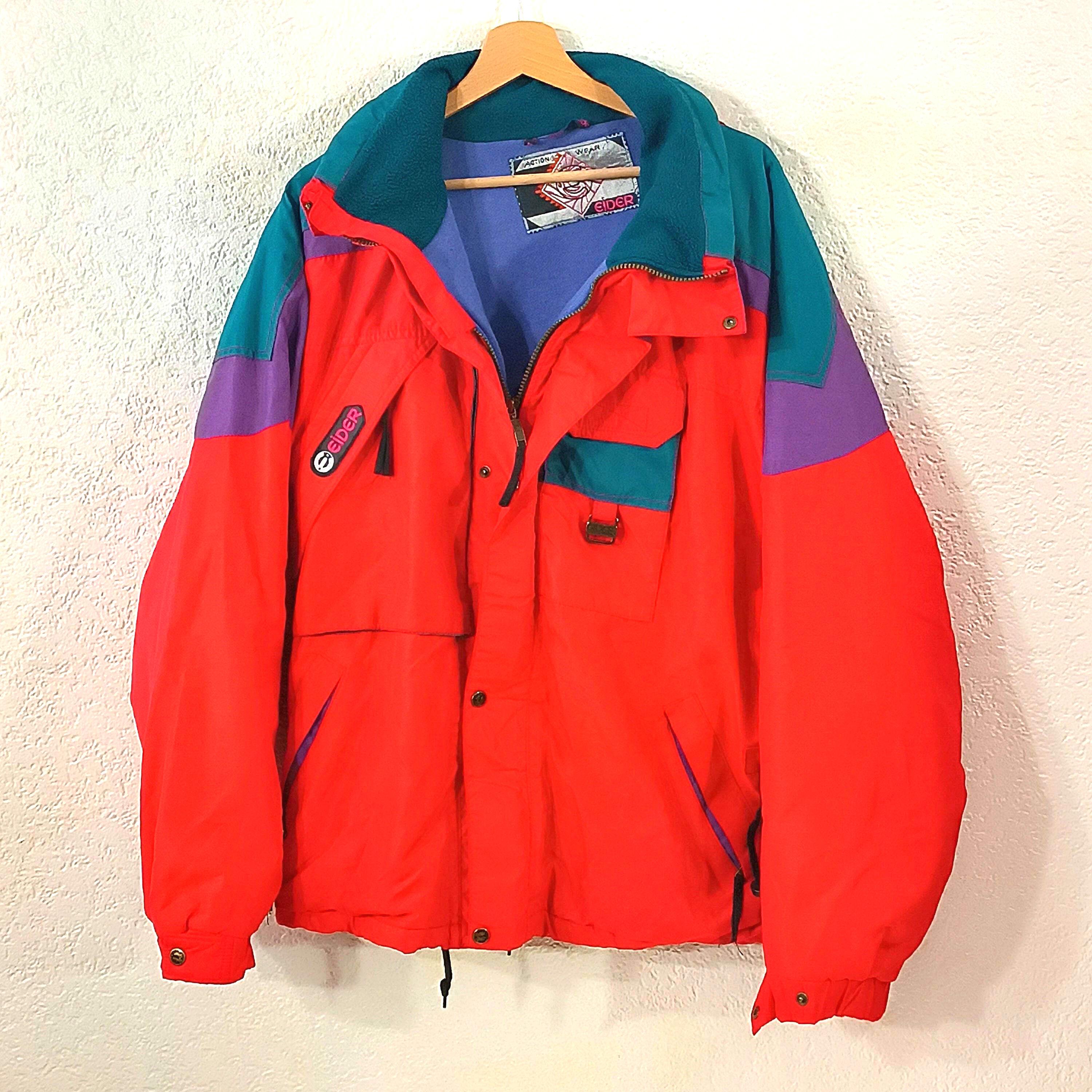 ESSO アウタージャケット ネイビー/レッド Red Goretex Jacket ,ski Jacket Eider: Cordura Goretex French