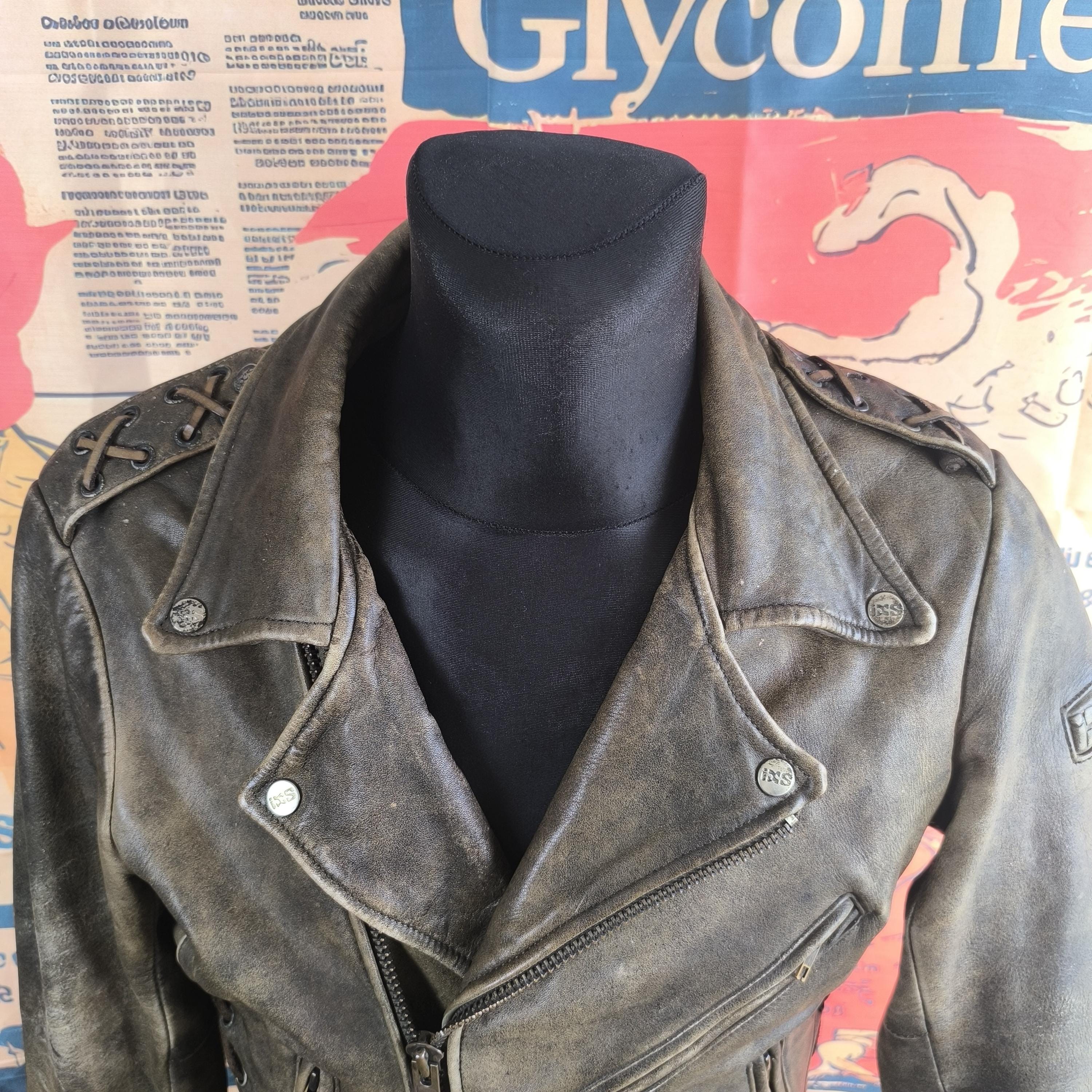 Moto Leather Jacket IXS Brown, Distressed Leather Motorcycle