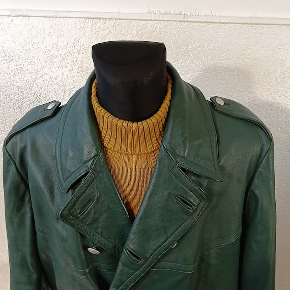 EURO VINTAGE DEEP GREEN LEATHER JKT