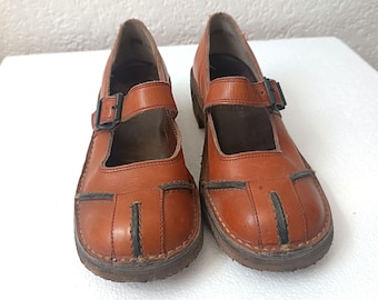 Vintage Mary Janes Shoes | Retro Platform Shoes | Harajuku Shoes | Handcrafted Genuine Leather EU 37