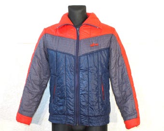Vintage Padded Jacket, Navy Puffer, Small Quilted Ski