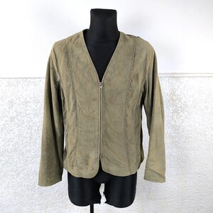 Vintage Suede Jacket Green Jofama Women’s Medium Boho Safari Western Style