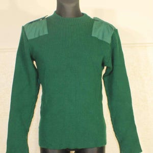 Commando Jumper Green Wool Medium: Vintage Military Style Sweater