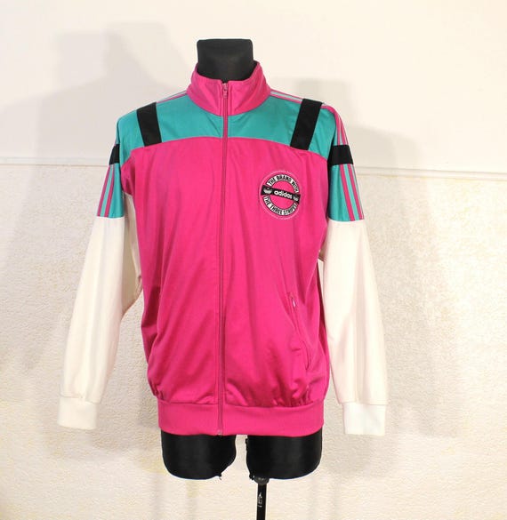 ヴィンテージ 70年代 アディダス ピンク コットン フリース裏地 ジップ