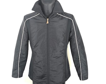 Black Ski jacket, Vintage 80s Puffer: Women’s Medium Retro Padded Winter Coat