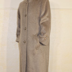 Minimalist Brown Llama Wool Overcoat for Women - Gothic Winter Greatcoat, Size Medium