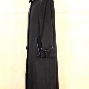 Vintage 80s Navy Wool Tyroler Loden Overcoat - Gothic Style Winter Trench for Women, Medium Size