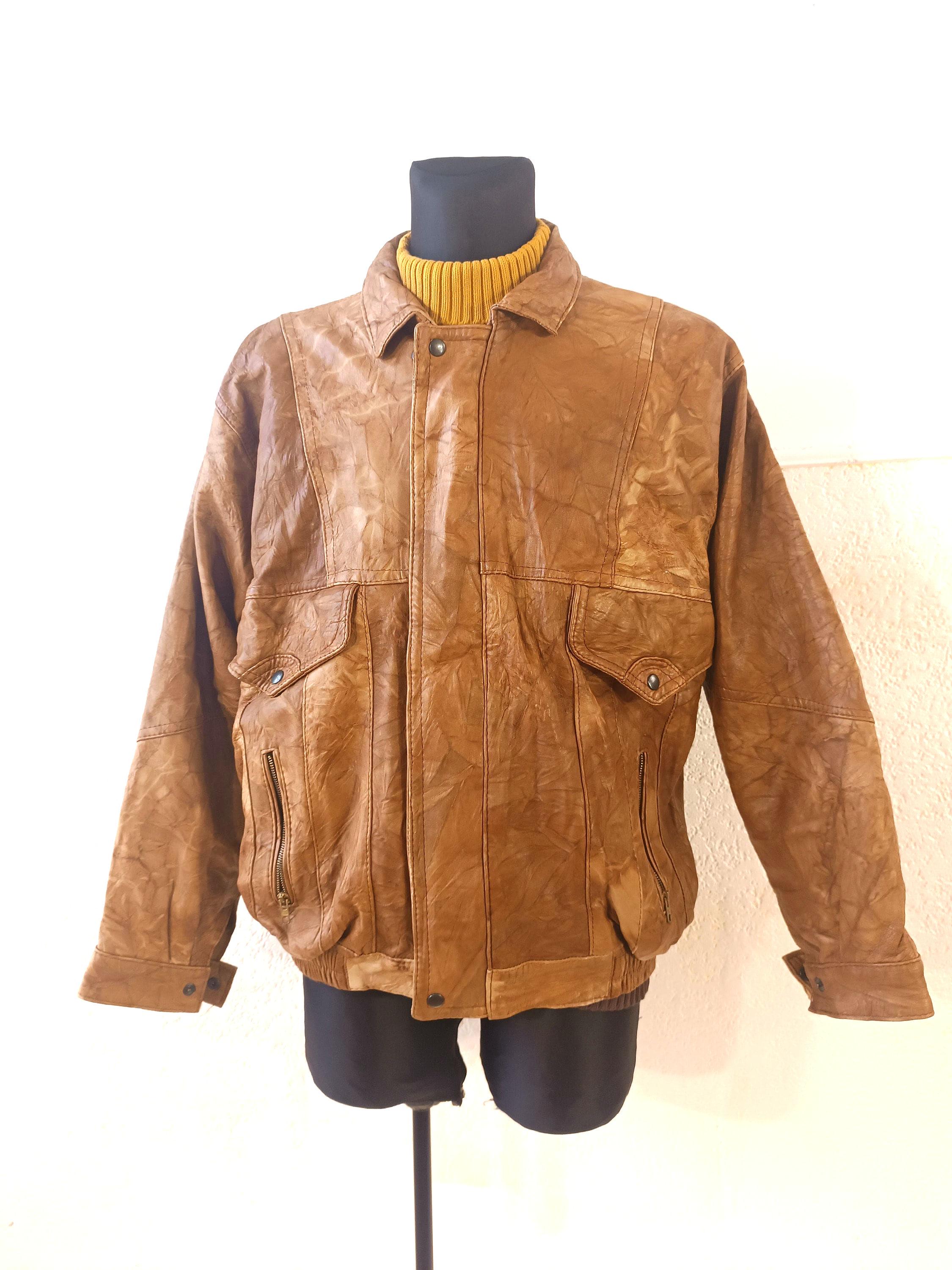 Distressed Leather Jacket, Brown Bomber Jacket, A2 Jacket, Motorcycle Jacket, 80s Vintage Leather Jacket, Biker Jacket, Cafe Racer Jacket M - Etsy Distressed Leather Jacket, Brown Bomber Jacket, A2 Jacket, Motorcycle Jacket, 80s Vintage Leather Jacket, Biker Jacket, Cafe Racer Jacket M - Etsy