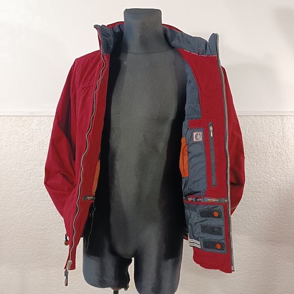 Veste de ski rouge, veste Obermeyer, veste de ski Maroon vintage, veste rembourrée, veste d'hiver, veste extérieure, veste de sport Taille Petite