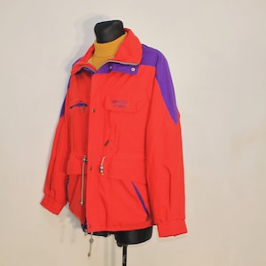 Goretex Jacke Herren / Skijacke Rot / Kapuzenjacke 80er Vintage / Outdoor Jacke / Aktiv Wear / Windbreaker / Bergjacke Full Zip M