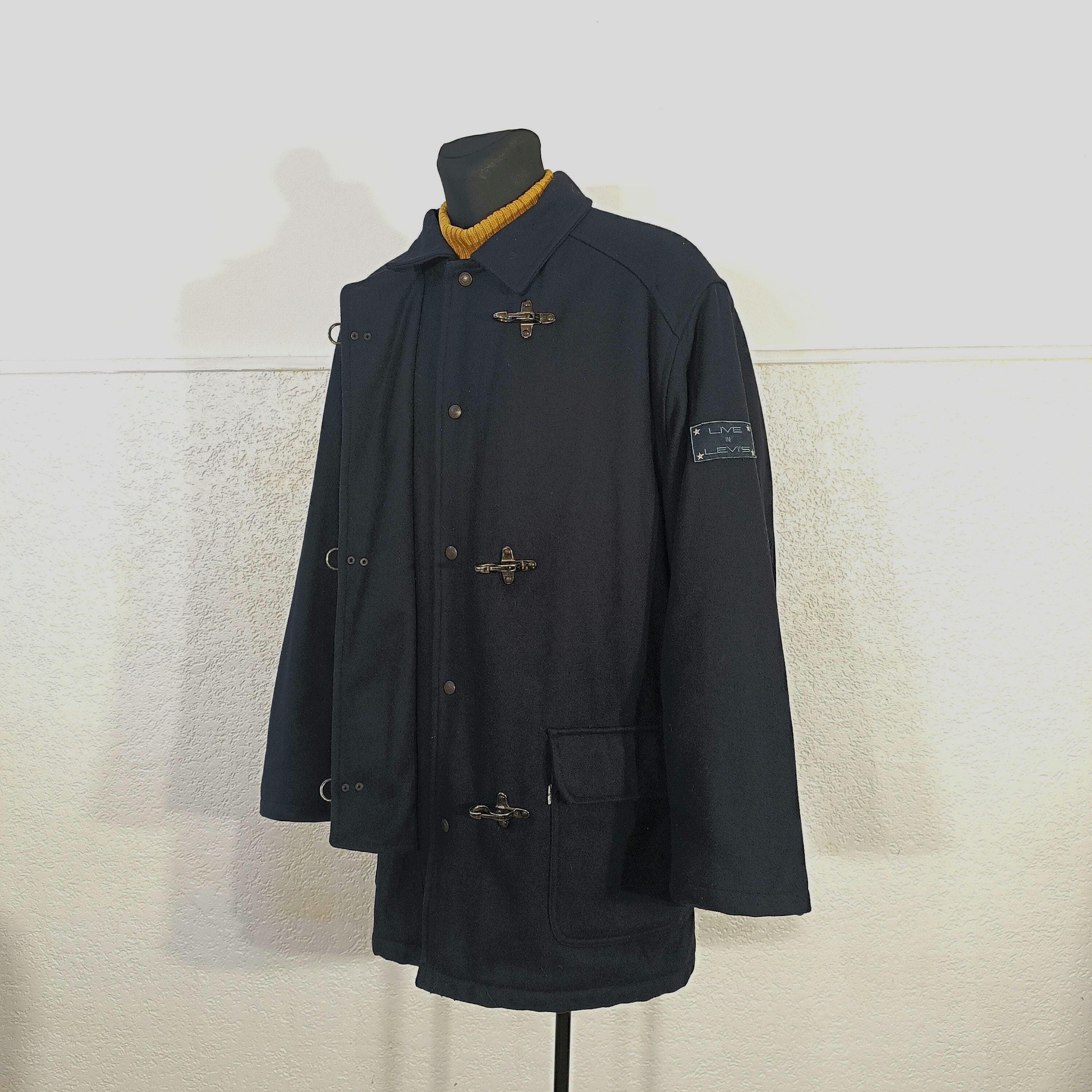 Vintage Levi's Navy Fireman Wool Parka With Clasp Hook Vintage Levi's Navy Fireman Wool Parka With Clasp Hook