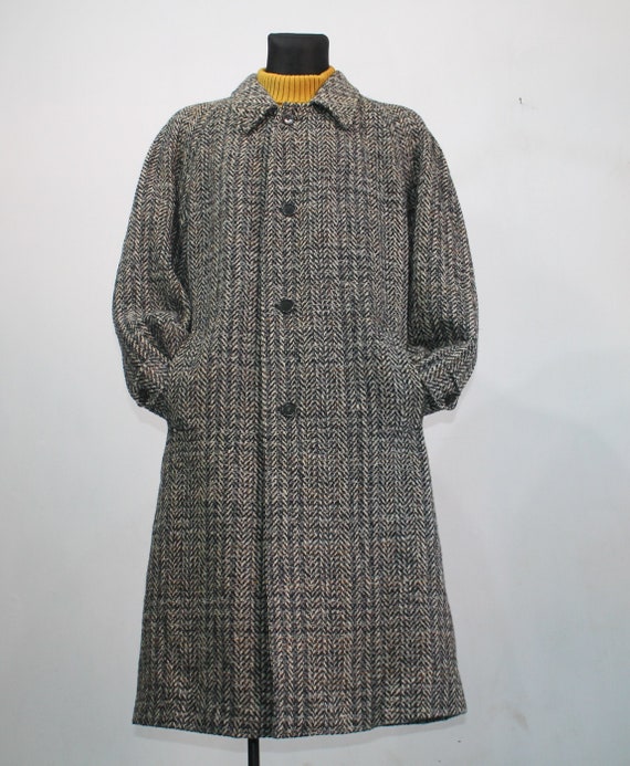 Mens 70s Vintage MOESSMER ITALY Tweed Herringbone