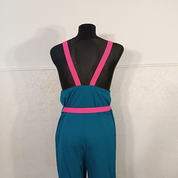 90s green Jumpsuit women, Ski Pants with Suspende… - image 9