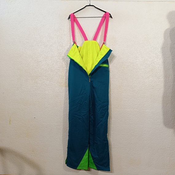 90s green Jumpsuit women, Ski Pants with Suspende… - image 6