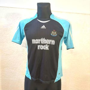 Vintage Newcastle United Adidas Soccer Jersey, Northern Rock Sponsor, Medium Size Football Kit