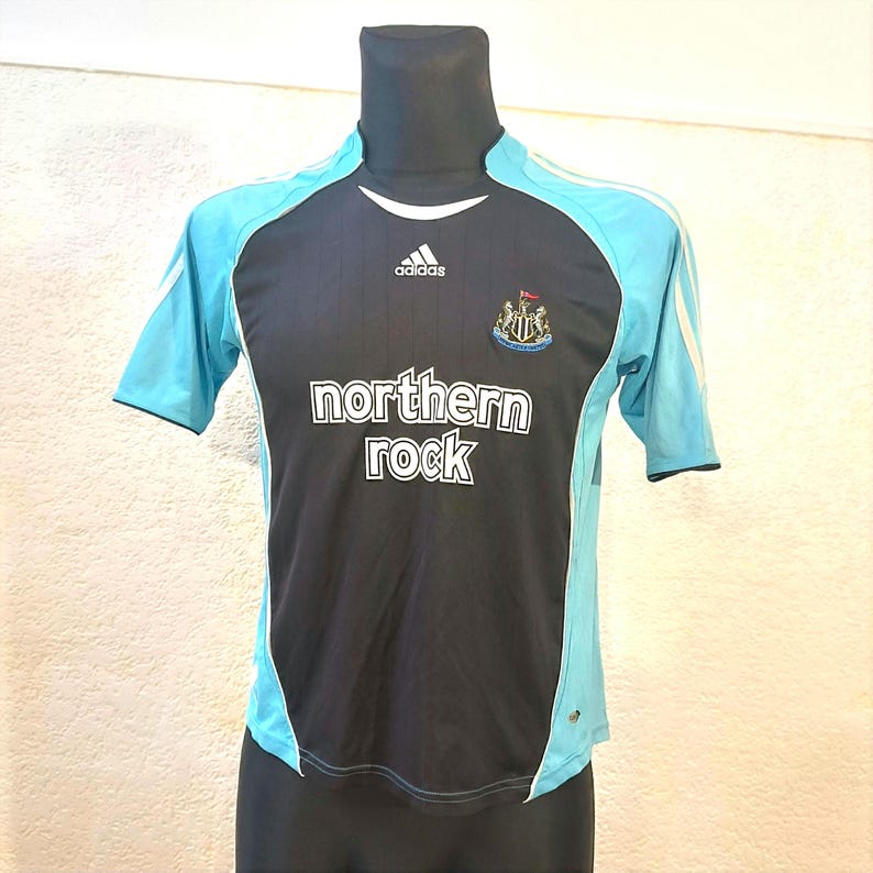 Vintage Newcastle United Adidas Soccer Jersey, Northern Rock Sponsor, Medium Size Football Kit