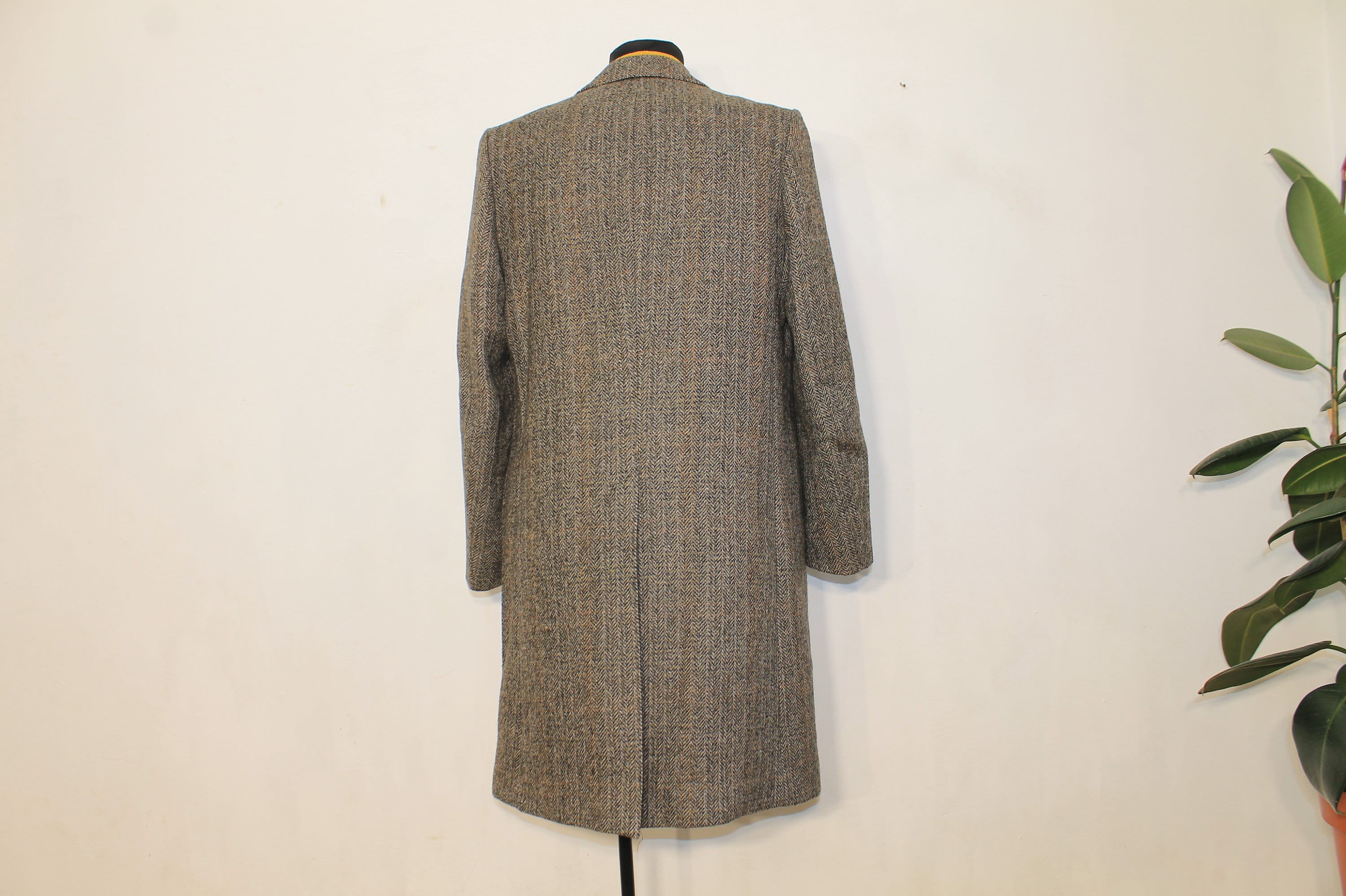 Treat ürself tweed check vintage coat Mens Black Tweed 3 Piece Suit Check Vintage 1920s Gatsby