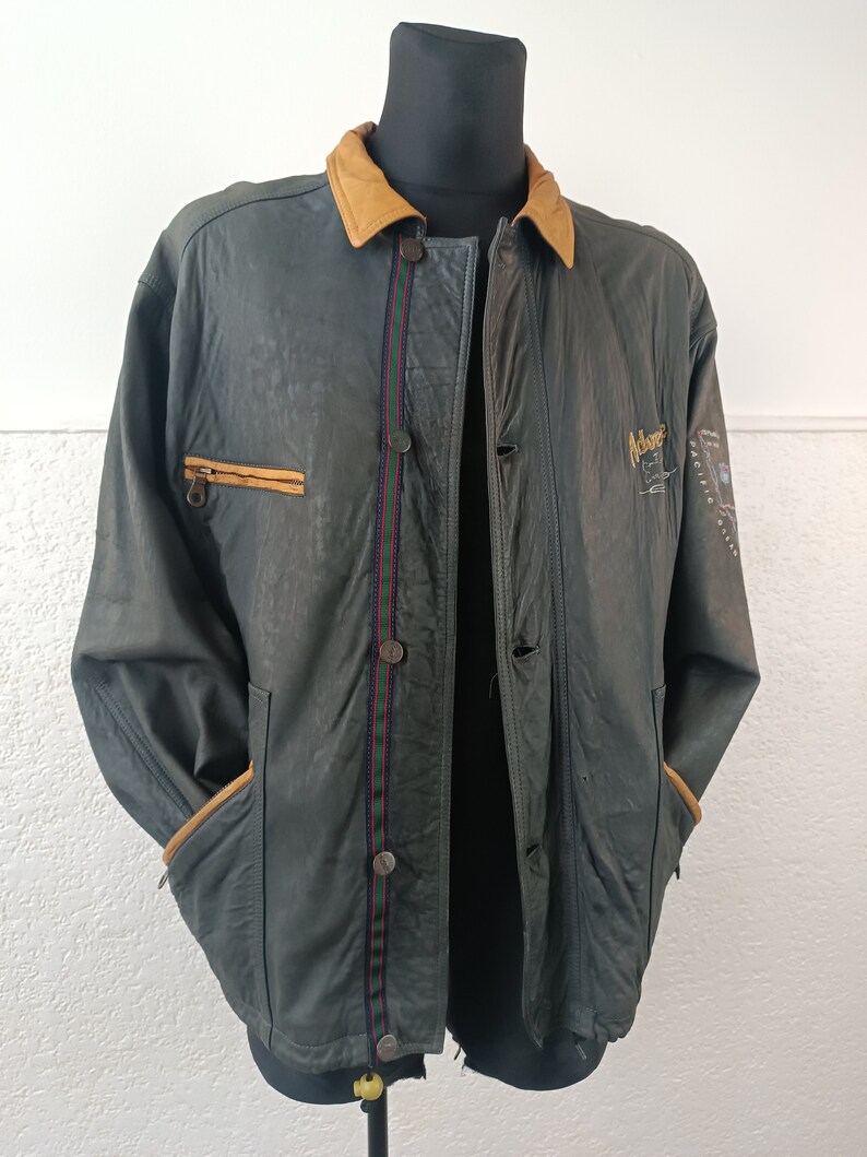 Men's Vintage Style Gray Lambskin Leather Jacket for Festivals
