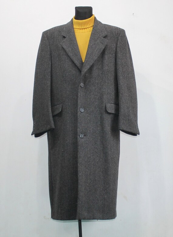 Tweed Coat Men Winter Crombie Coat Wool 