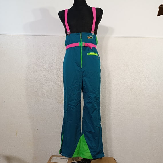 90s green Jumpsuit women, Ski Pants with Suspende… - image 7