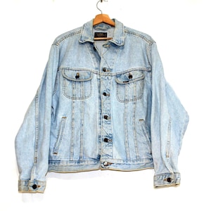 80s Vintage Lee Jacket Men’s Large Stone Wash Denim