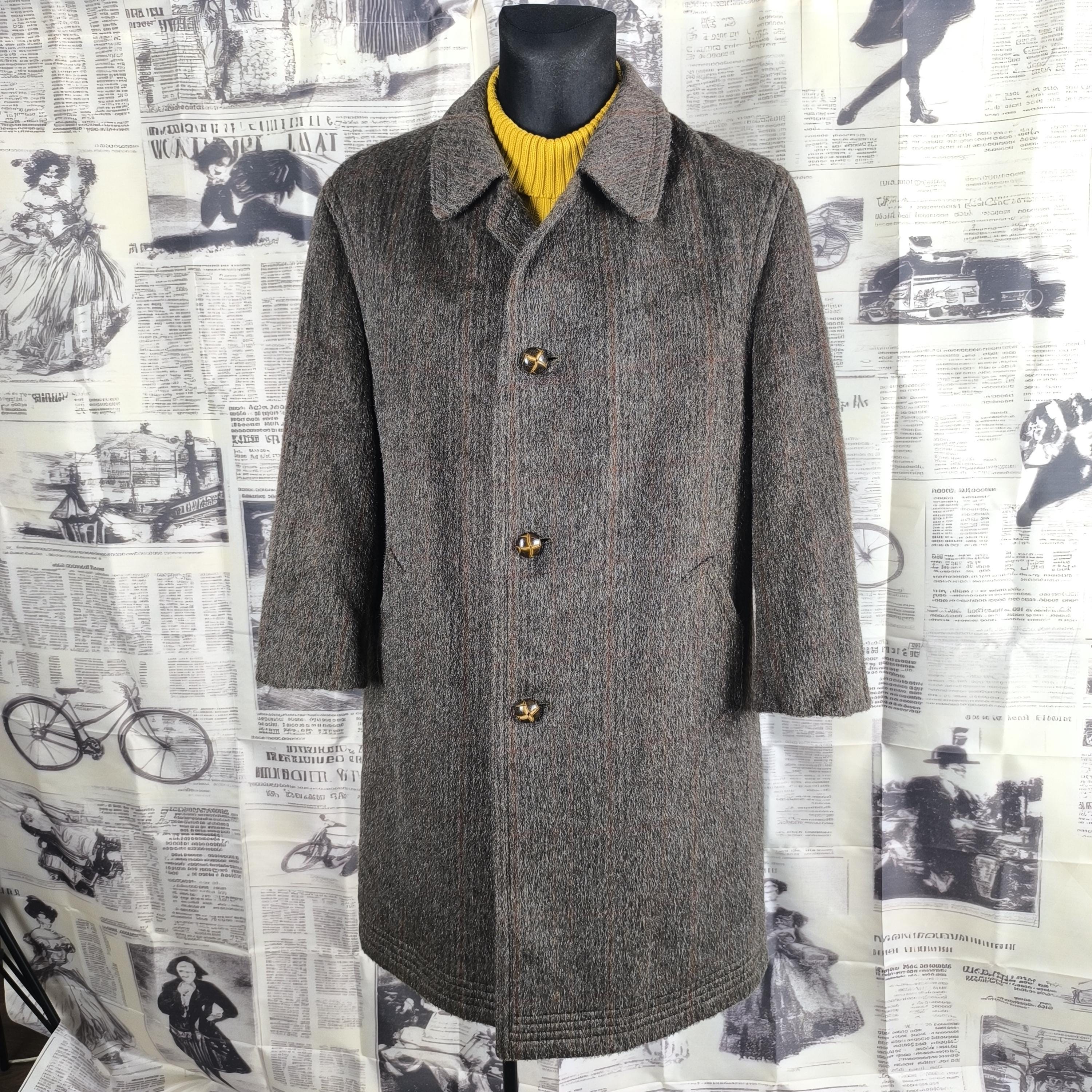 Vintage Wool Mohair Coat Brown Red Fleck Small 1960s Overcoat - Etsy