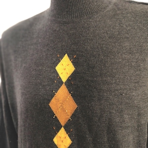 Vintage Black Wool Pullover Women, Stand up collar jumper, Charcoal pullover, Diamond jumper, Wool Jumper women, vintage jumper Size Medium