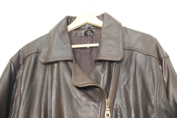 motorcycle jacket leather vintage women / Brown Leath… - Gem