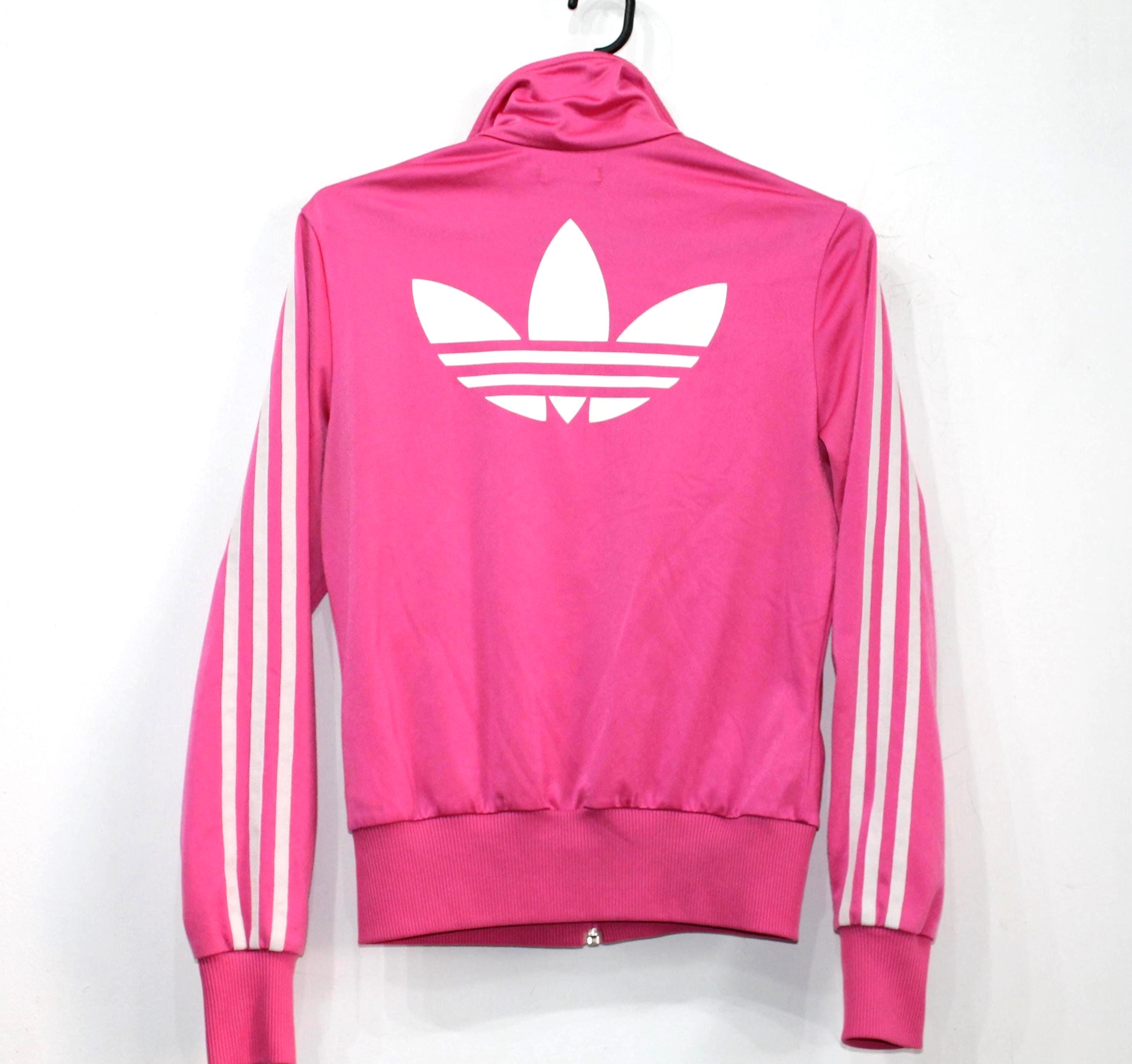 ☆ゆぴ♡☆ アディダス ジップアップジャケット ピンク Pink Adidas Hoodie Women's Zip-up Sweatshirt Jacket With White