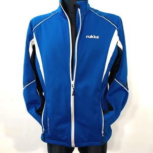 Rukka Jacket Navy Softshell Windstopper Sports Jacket - Finnish Track Running Gear, Medium Size