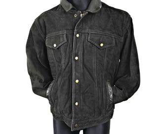 90s バッファローレザー レザージャケット トラッカー 本革 ヴィンテージ 90s バッファローレザー レザージャケット トラッカー 本革