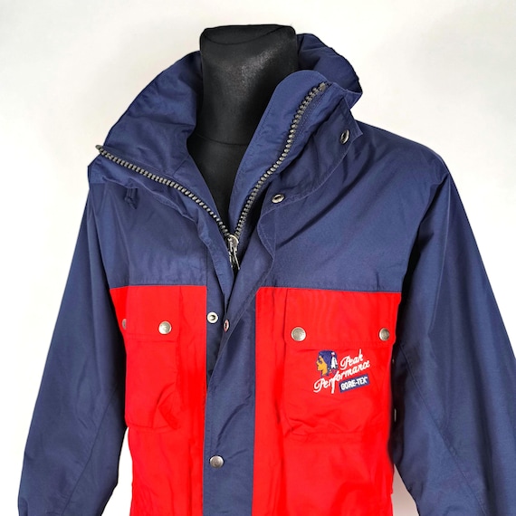 Vintage 80s Men's Goretex Blue Red Ski Jacket - Full Zip