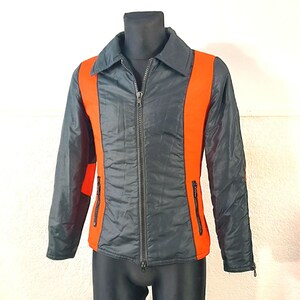 Black Padded Jacket, Finnish Short Unisex Vintage Ski, Size Small