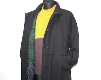 Vintage Bavarian Loden Wool Coat - Austrian Tartan Winter Overcoat for Women, Large Size