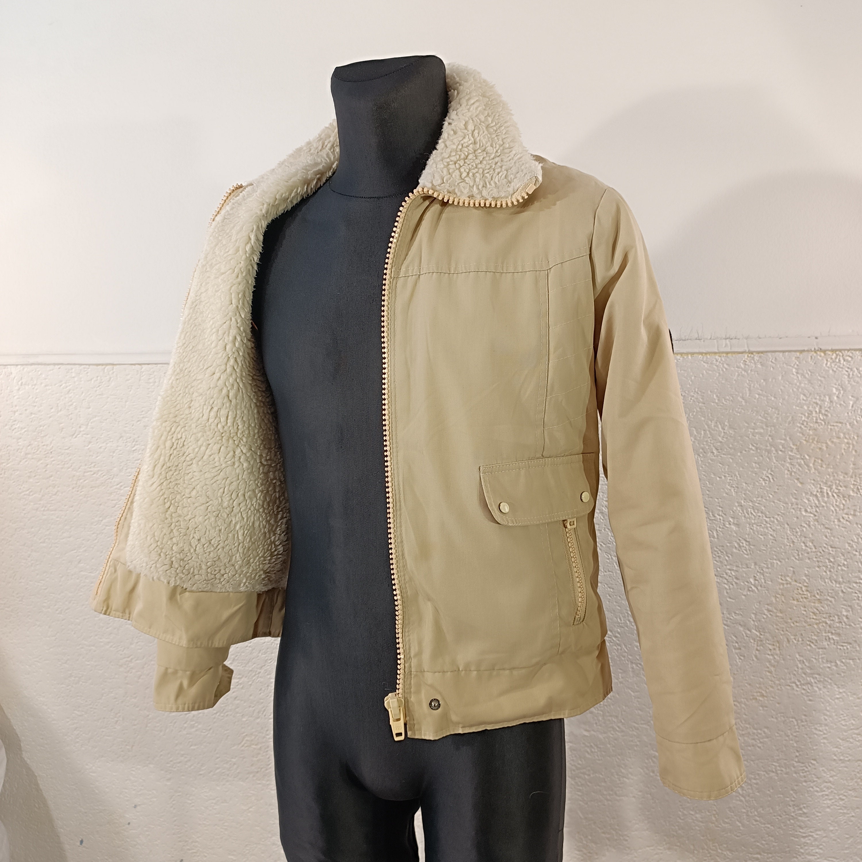 Mens beige deals sherpa jacket
