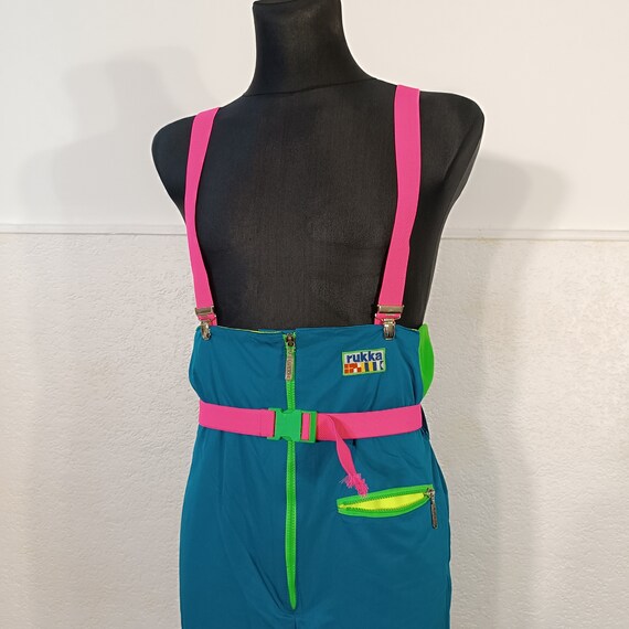 90s green Jumpsuit women, Ski Pants with Suspende… - image 3