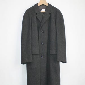Charcoal Wool Coat Gray Pure Wool Longcoat Size 52 Medium Large
