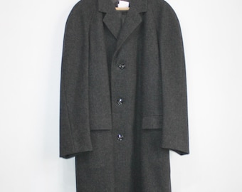 Charcoal Wool Coat Gray Pure Wool Longcoat Size 52 Medium Large