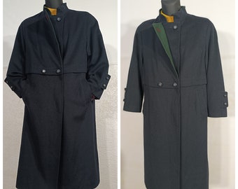 Alpaca Coat, Wool Coat, Loden coat, Winter coat Women, Navy Coat, Wool Overcoat, Full Length coat, Maxi coat, Bavarian coat Size Medium