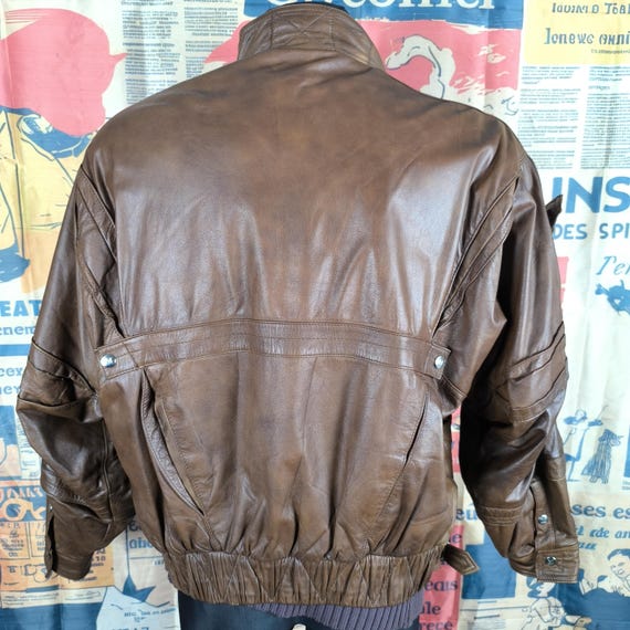 Martinelli Jacket Brown Italian Leather Bomber Jacket - Retro
